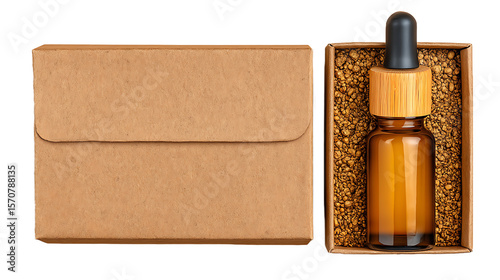 Glass Dropper Bottle With Kraft Packaging