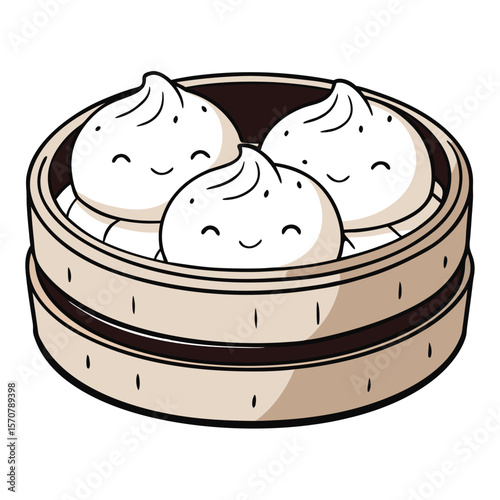 Cute Dim Sum Steamer Art