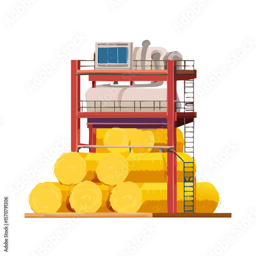 Hay Bales Storage in a Barn or Farmhouse