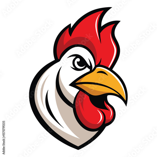 Rooster Head Mascot Logo Design