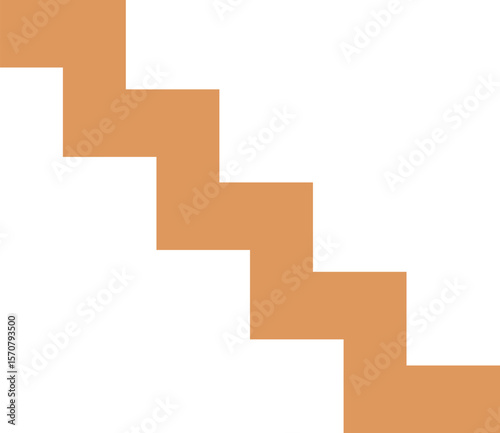 Abstract Geometric Stepped Pattern in Terracotta Tone