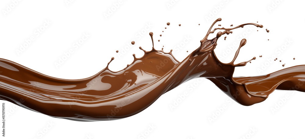 Fototapeta premium chocolate splash on white background