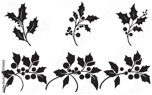set of floral elements