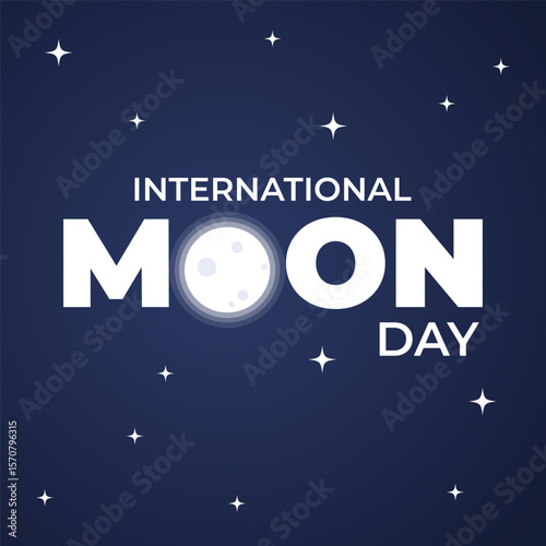 International moon day. 20th July Moon day celebration banner vector illustration.