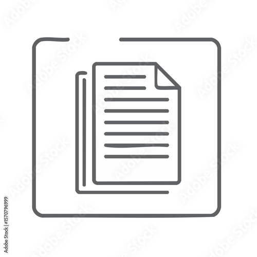 Folder with Document Graphic Icon. Abstract file management symbol on black backdrop.