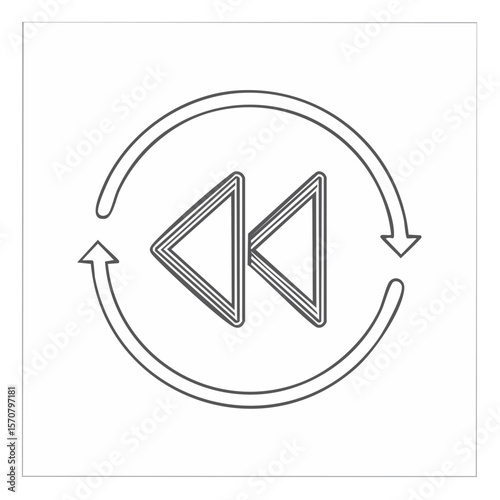 Rewind repeat icon graphic rotation arrows media playback circle cycle