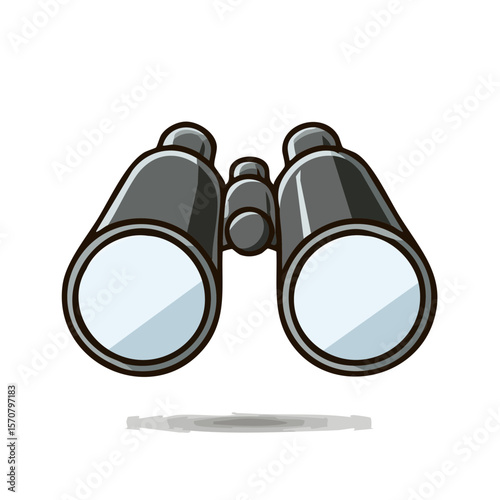Binoculars Cartoon Illustration Optics for Exploration and Travel Icon