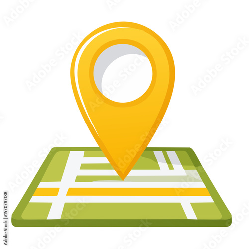 Location Pin on Map Vector Graphic Showing Position or Destination for Navigation