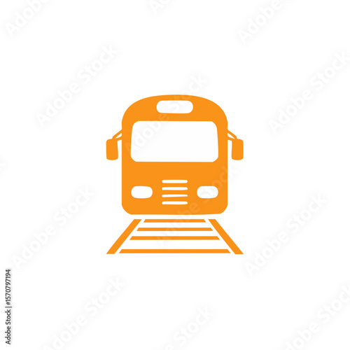 Train icon on black background depicts transit commuting public transportation railway travel speed logistics passenger service
