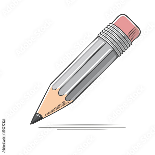 Illustrative Pencil Drawing Line Black Background School Supplies Design Element