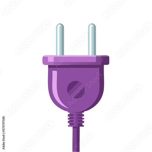 Electric Plug Symbol Purple Electrical Connection Cord Connector Appliance Power Supply