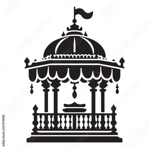 Silhouette icon of canopy structure used in Janmashtami celebration
