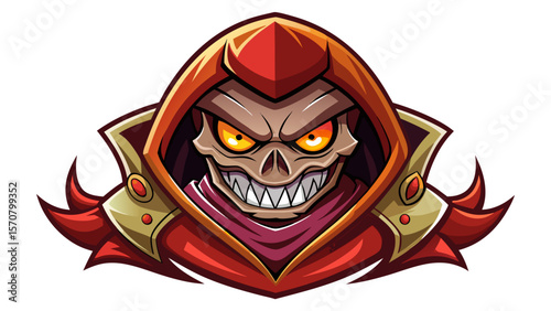 Evil hooded cartoon character clip art. Vector illustration with simple gradients. Some elements on separate layers.. White background