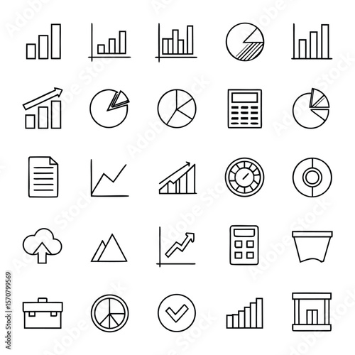 Data and Analytics Line Icons