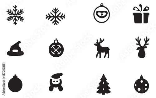 christmas icons set