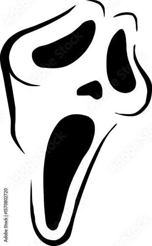 Expressionist Screaming Face Vector in Black and White – Abstract Emotional Artwork for Horror, Angst, Posters, and Creative Concepts