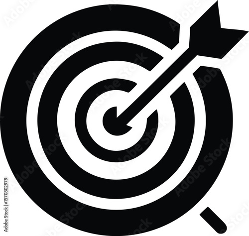Arrow hits bullseye success target icon