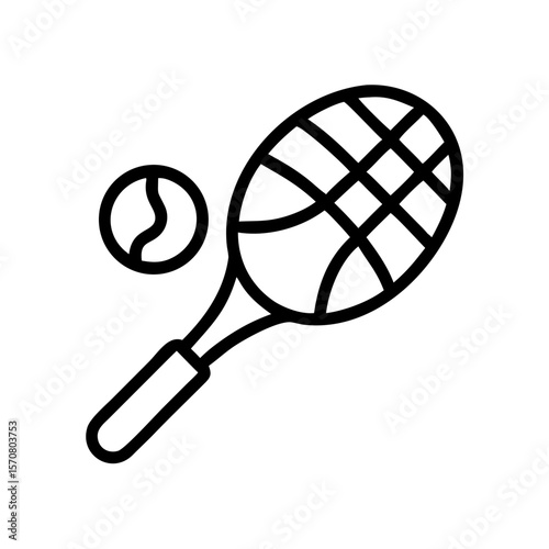 Tennis Racket & Ball Icon: Sport, Game & Equipment Symbol