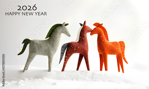 2026 年賀状素材（午年・干支・年賀状）ヨコ-1