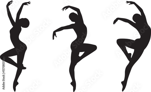 Grace in Motion: Ballerina Silhouettes"
"Dance of Shadows: Trio of Elegant Dancers"
"Poetry in Motion: Silhouettes of Ballet Art"