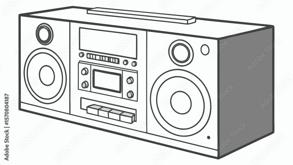 Vector Mockup of Speaker Box with Control Panel on White Background Vector Mockup of Speaker Box with Control Panel on White Background