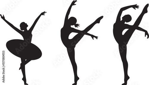 Grace in Motion: Ballerina Silhouettes"
"Dance of Shadows: Trio of Elegant Dancers"
"Poetry in Motion: Silhouettes of Ballet Art"