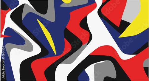 Abstract colorful striped seamless pattern illustration with geometric shapes for sport shoe fashion design