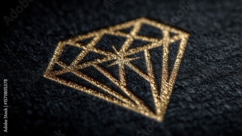 Elegant Golden Diamond on Dark Textured Background for Luxury Designs