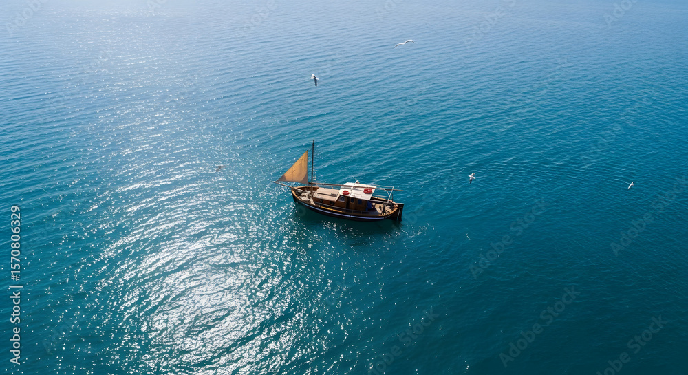 Fototapeta premium boat in the sea