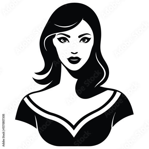 silhouette girl with long hair