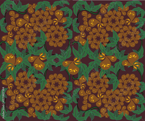 seamless floral pattern, brown brings simple and safe feeling 
