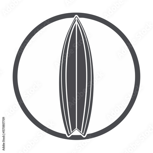 Surfboard Icon Graphic Illustration for Water Sports Adventures and Summer Activities