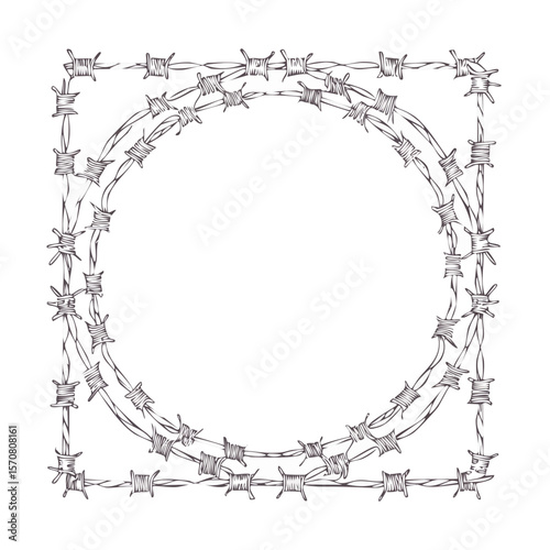Barbed Wire Frame - Edgy Graphic Element for Design Projects