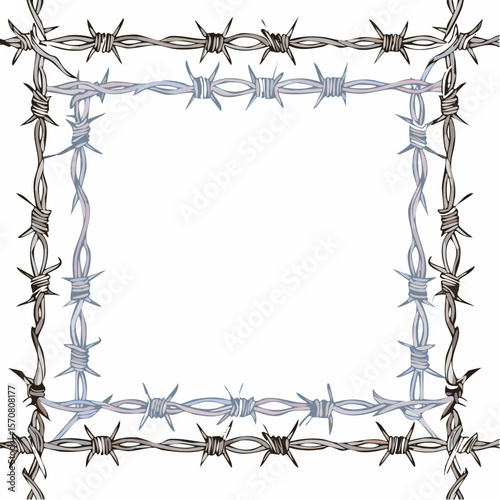 Barbed Wire Frame Illustration