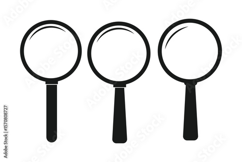 magnifying glass icon set 