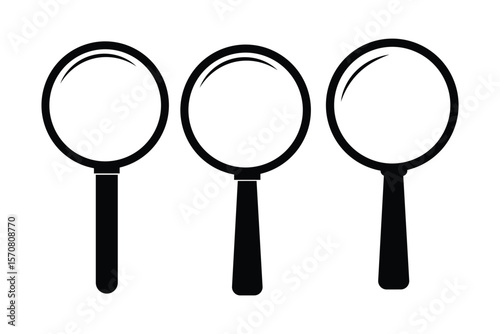 magnifying glass icon set 