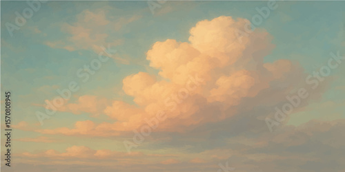 Dramatic blue sky with light white clouds and the sun's rays, perfect for a summer day nature cloudscape