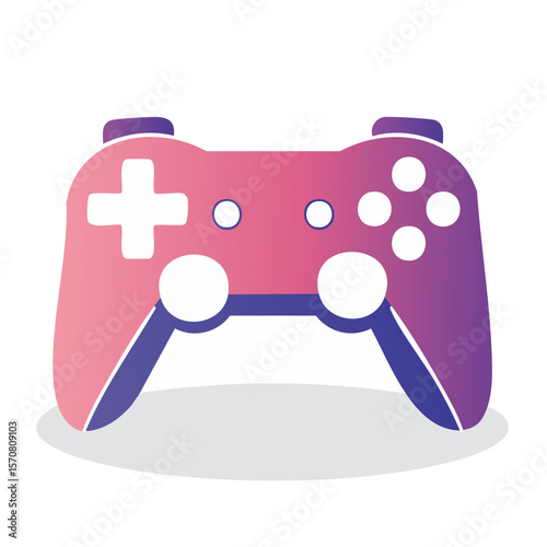 Vibrant gradient game controller illustration Entertainment technology device Joystick gamepad for interactive digital gaming fun recreation