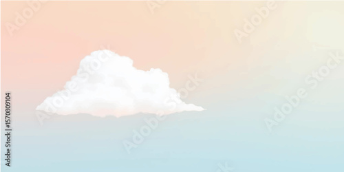 Bright blue sky with white clouds on a beautiful sunny day
