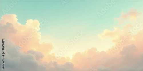 Here's a beautiful abstract cloudscape of sunlit clouds in the blue sky