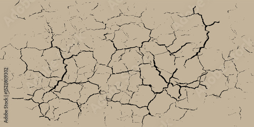 abstract brown grunge background with ground crack texture