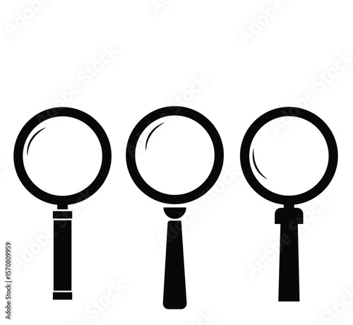magnifying glass icon set 