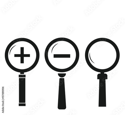 magnifying glass icon set 