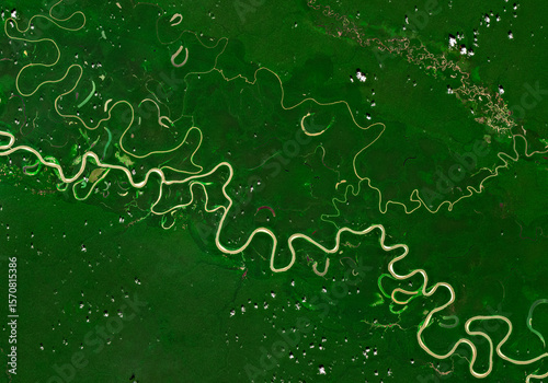 Fototapeta Naklejka Na Ścianę i Meble -  Amazon River on open data satellite image