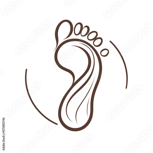 Footprint hand-drawn brown minimal abstract illustration