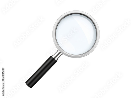 A close-up illustration of a magnifying glass, isolated on white background.