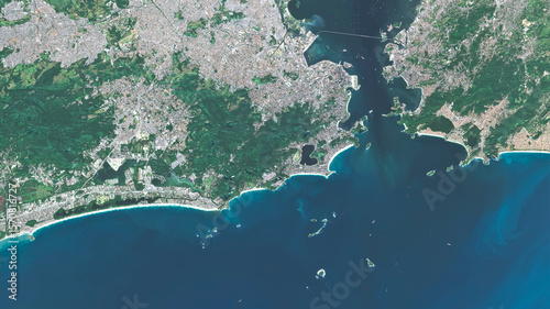 Fototapeta Naklejka Na Ścianę i Meble -  Rio de Janeiro on open data satellite image