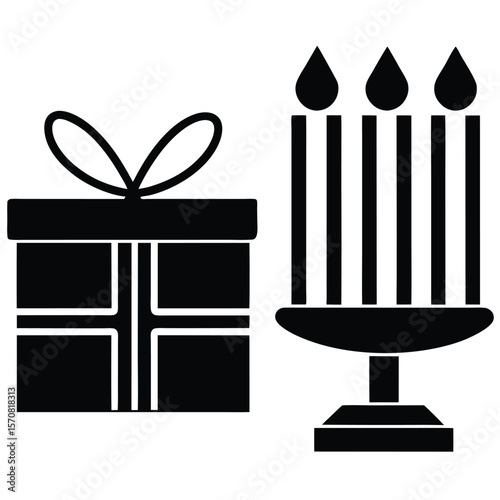 gift box vector illustration candlestick