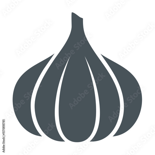 Aromatic Garlic Bulb Graphic Minimalist Icon Culinary Ingredient Spice Condiment Cooking Flavor Enhancement Illustration