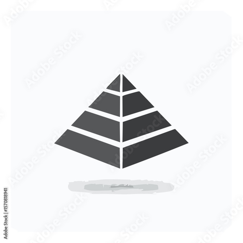 Layered pyramid graphic symbol vector illustration for hierarchy building block conceptual structure organization framework